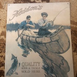 Vintage rods and tackle sign